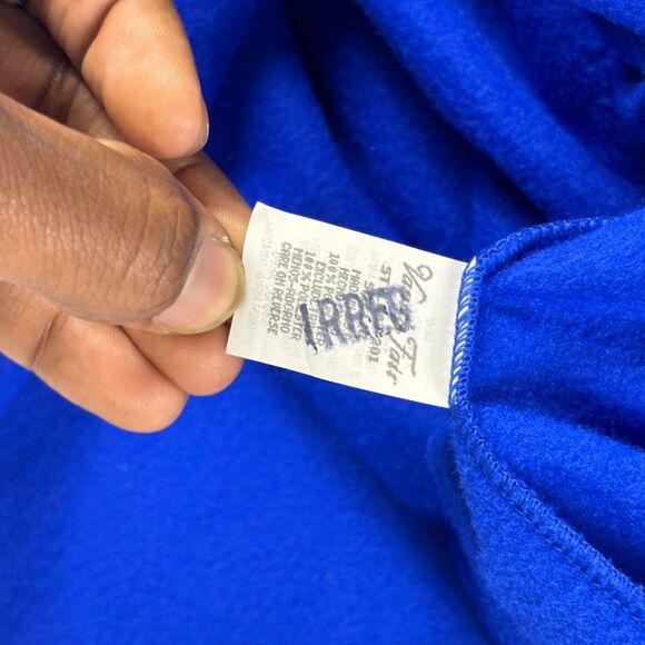 1970s L Vanity Fair nightgown robe, blue/black velour USA vintage womens pajamas - Picture 7 of 7